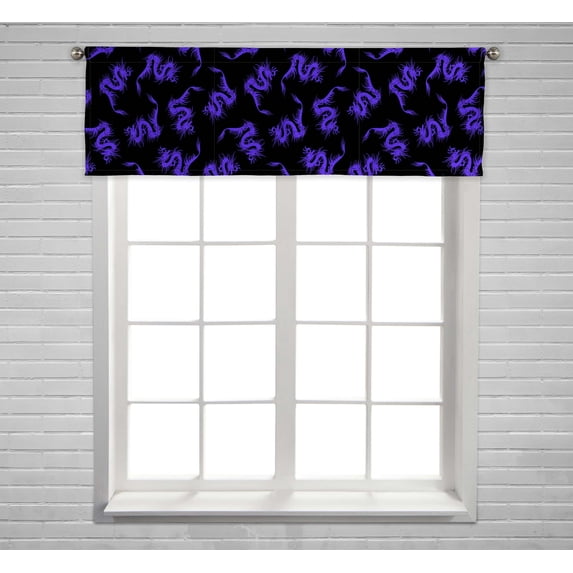 PKQWTM Cartoon Dragon Window Curtain Valance Rod Pocket 54x18 inch