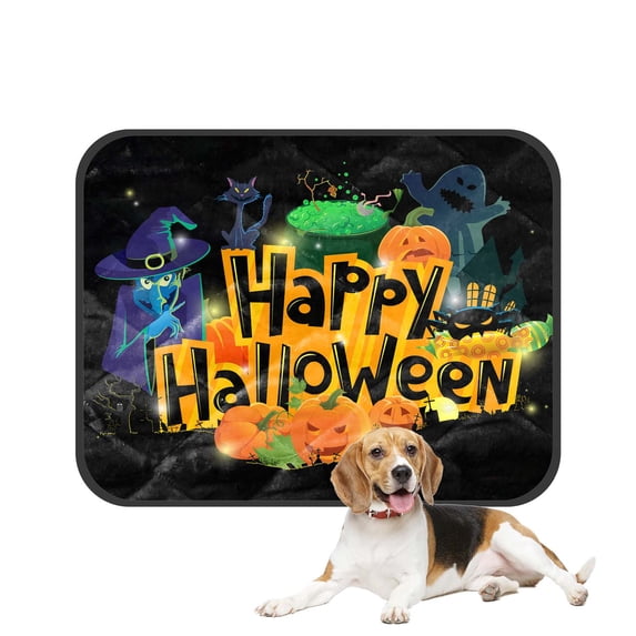 PKQWTM Cartoon Halloween Pet Dog Cat Bed Pee Pads Mat Cushion Potty Dogsblankets Crate Bed Kennel 14x18 inch