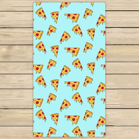 PKQWTM Cartoon Pizza Slice Microfiber Bath Towels Bathroom Body Shower Towel Size 30x56 Inches