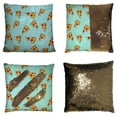 thumbnail image 1 of PKQWTM Cartoon Pizza Slice Reversible Mermaid Cushion Cover Home Decor Sequin Pillow Case Size 20x20 inches, 1 of 2