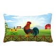 thumbnail image 1 of PKQWTM Cartoon rooster crowing at farm field morning sun rising Bed Decor Pillow Cases Zippered Cushion Cover Size 20x30 Inches, 1 of 1