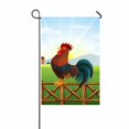 thumbnail image 1 of PKQWTM Cartoon Rooster Crowing At Farm Field Morning Sun Rising Yard Decor Home Garden Flag Size 12x18 Inches, 1 of 1
