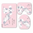 thumbnail image 1 of PKQWTM Cat Dog Bird 3 Piece Bathroom Rugs Set Bath Rug Contour Mat and Toilet Lid Cover, 1 of 2