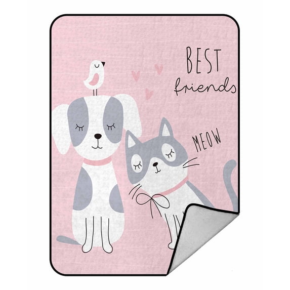 PKQWTM Cat Dog Bird Blanket Crystal Velvet Throw Bed Blanket 58x80 inches