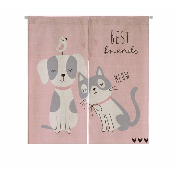 PKQWTM Cat Dog Bird Door Curtain Window Cover Home Decor Hanging Curtain Size 85x90 CM