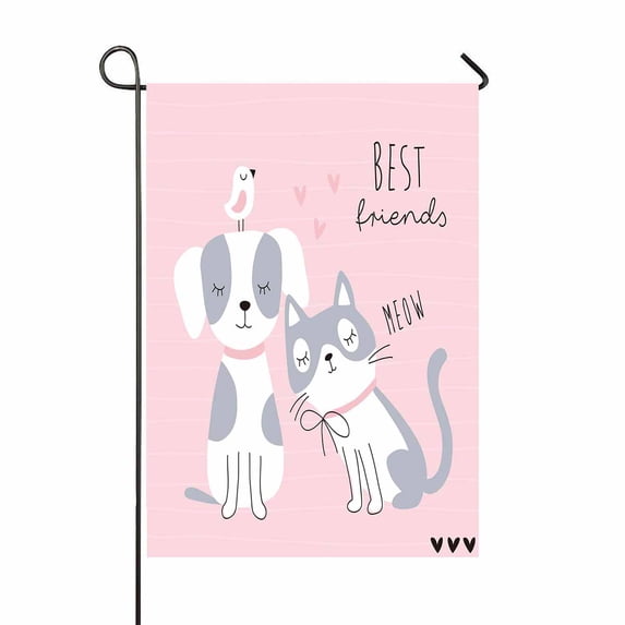 PKQWTM Cat Dog Bird Yard Decor Home Garden Flag Size 12x18 Inches