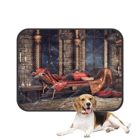 PKQWTM Chamber Fantasy Palace Sofa Candles Cushions Pet Dog Cat Bed Pee Pads Mat Cushion Potty Dogsblankets Crate Bed Kennel 25x30 inch