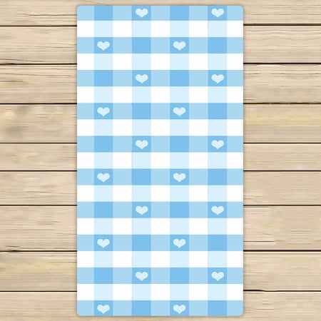 PKQWTM Check and Hearts Microfiber Bath Towels Bathroom Body Shower Towel Size 30x56 Inches
