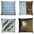 thumbnail image 1 of PKQWTM Check and Hearts Reversible Mermaid Cushion Cover Home Decor Sequin Pillow Case Size 20x20 inches, 1 of 2