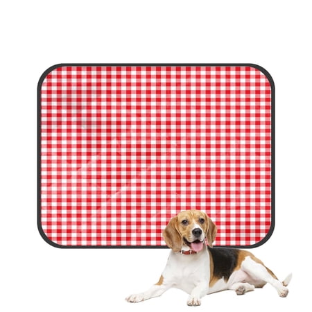 PKQWTM Checkered Geometric Pattern Pet Dog Cat Bed Pee Pads Mat Cushion Potty Dogsblankets Crate Bed Kennel 25x30 inch