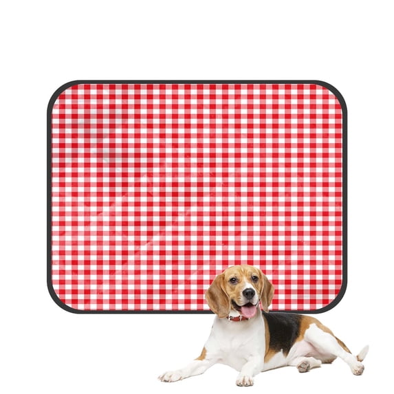 PKQWTM Checkered Geometric Pattern Pet Dog Cat Bed Pee Pads Mat Cushion Potty Dogsblankets Crate Bed Kennel 36x48 inch