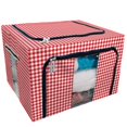 thumbnail image 1 of PKQWTM Checkered Geometric Pattern Storage Bag Clear Window Storage Bins Boxes Large Capacity Foldable Stackable Organizer With Steel Metal Frame For Bedding,Clothes,Closets, Bedrooms, 1 of 3