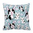 thumbnail image 1 of PKQWTM Cheerful Small Dogs On A Blue Flowers Bed Decor Pillow Cases Zippered Cushion Cover Size 20x20 Inches, 1 of 1