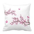 thumbnail image 1 of PKQWTM Cherry Blossom Birds Bed Decor Pillow Cases Zippered Cushion Cover Size 16x16 Inches, 1 of 1