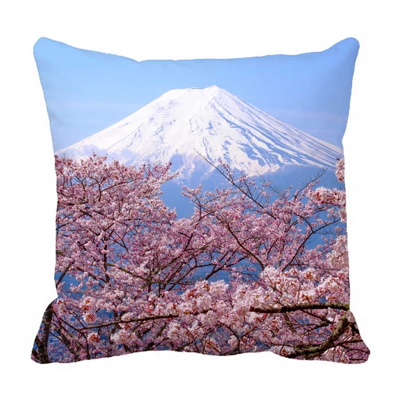 PKQWTM Cherry Blossom Japanese Sakura Bed Decor Pillow Cases Zippered Cushion Cover Size 20x20 Inches
