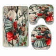 thumbnail image 1 of PKQWTM Children Building Snowman Merry Christmas 3 Piece Bathroom Rugs Set Bath Rug Contour Mat and Toilet Lid Cover, 1 of 2