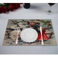 thumbnail image 1 of PKQWTM Children Building Snowman Merry Christmas Kitchen Dining Table Mats Placemats Size 12x18 Inches, Set of 2 Pieces, 1 of 2