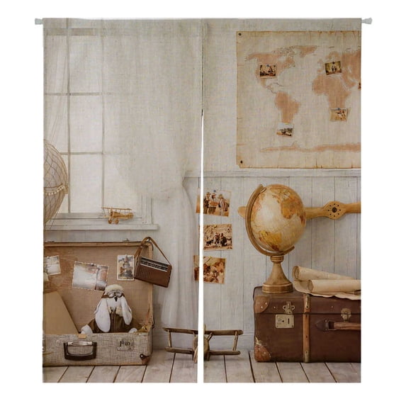 PKQWTM Children Room Travel Tourism Door Curtain Window Cover Home Decor Hanging Curtain Size 105x120 CM