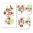 thumbnail image 1 of PKQWTM Christmas 3 Piece Bathroom Rugs Set Bath Rug Contour Mat and Toilet Lid Cover, 1 of 2
