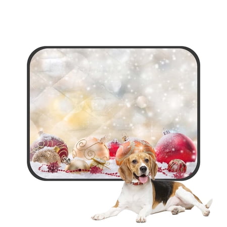 PKQWTM Christmas Balls Snow Pet Dog Cat Bed Pee Pads Mat Cushion Potty Dogsblankets Crate Bed Kennel 28x36 inch