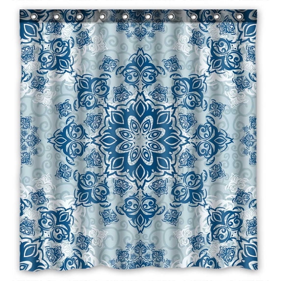PKQWTM Christmas Cute Snowflake Pattern WaterProof Polyester Fabric Shower Curtain Size 66x72 Inches