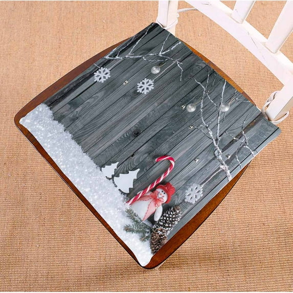 PKQWTM Christmas Decorative Branches Snowman Candy Cane Chair Pads Chair Mat Seat Cushion Chair Cushion Floor Cushion Size 20x20 inches