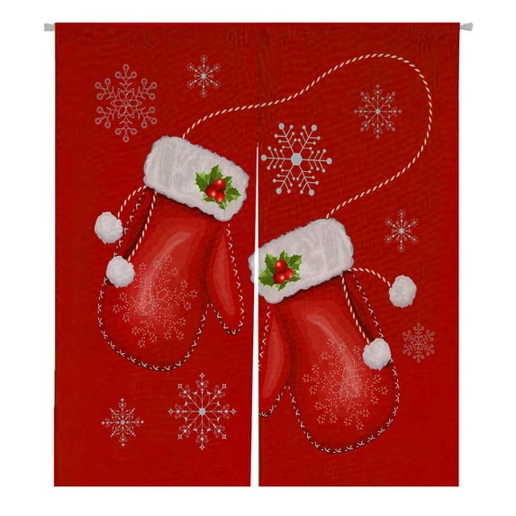 PKQWTM Christmas Gift Mittens Door Curtain Window Cover Home Decor Hanging Curtain Size 105x120 CM