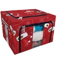 thumbnail image 1 of PKQWTM Christmas Gift Mittens Storage Bag Clear Window Storage Bins Boxes Large Capacity Foldable Stackable Organizer With Steel Metal Frame For Bedding,Clothes,Closets, Bedrooms, 1 of 3
