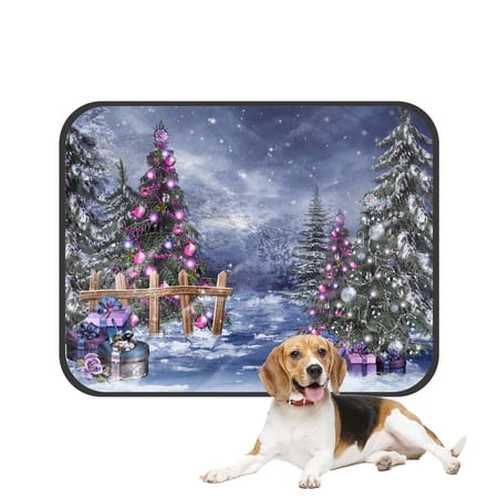PKQWTM Christmas Gifts Trees Outdoor Winter Snowy Landscape Pet Dog Cat Bed Pee Pads Mat Cushion Potty Dogsblankets Crate Bed Kennel 36x48 inch
