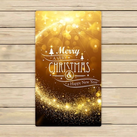 PKQWTM Christmas Gold Magic Star Microfiber Bath Towels Bathroom Body Shower Towel Size 16x28 Inches