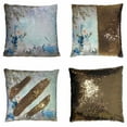 thumbnail image 1 of PKQWTM Christmas Greeting Card Pine Branches Snowman And Gifts Reversible Mermaid Cushion Cover Home Decor Sequin Pillow Case Size 16x16 inches, 1 of 2