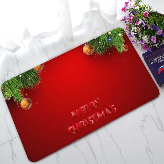 PKQWTM Christmas Home Decor Floor Mat Area Rug Doormat Size 18x30 Inches