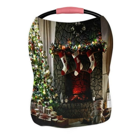 PKQWTM Christmas Interior Nursing Cover Baby Breastfeeding Infant Feeding Cover Baby Car Seat Cover