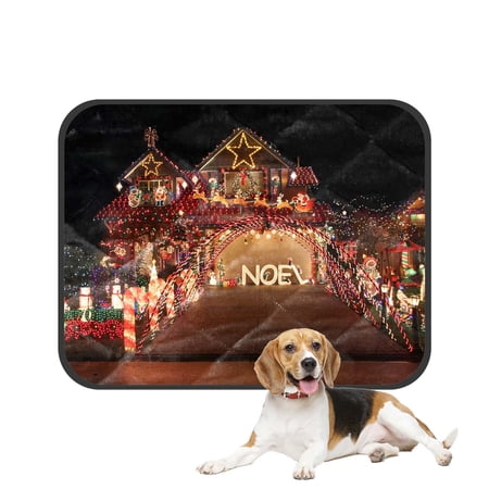 PKQWTM Christmas Light Displays Pet Dog Cat Bed Pee Pads Mat Cushion Potty Dogsblankets Crate Bed Kennel 28x36 inch