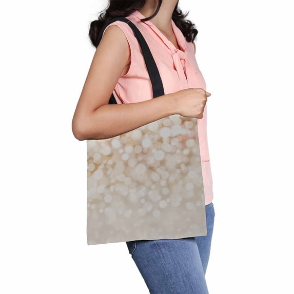 PKQWTM Christmas Lights Canvas Shoulder Bags Handbags Tote Bags Shopping Bag