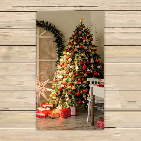 PKQWTM Christmas Microfiber Bath Towels Bathroom Body Shower Towel Size 16x28 Inches
