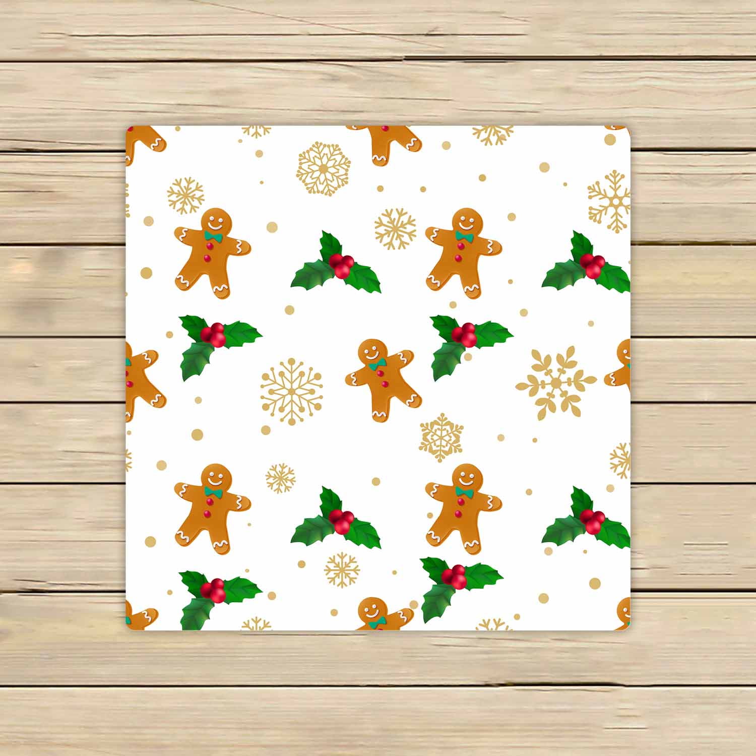 PKQWTM Christmas New Year holly gingerbread man white Microfiber Bath ...