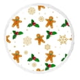 thumbnail image 1 of PKQWTM Christmas New Year holly gingerbread man white Round Beach Towel Beach Mats Shawl Blanket Yoga Mat with Tassels Beach Throw Towel, 1 of 1