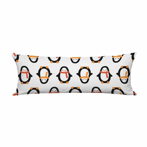 PKQWTM Christmas Penguin In Scarf Long Body Pillow Case Cover Pillow Cushion Size 20x60 Inches