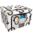 thumbnail image 1 of PKQWTM Christmas Penguin In Scarf Storage Bag Clear Window Storage Bins Boxes Large Capacity Foldable Stackable Organizer With Steel Metal Frame For Bedding,Clothes,Closets, Bedrooms, 1 of 3