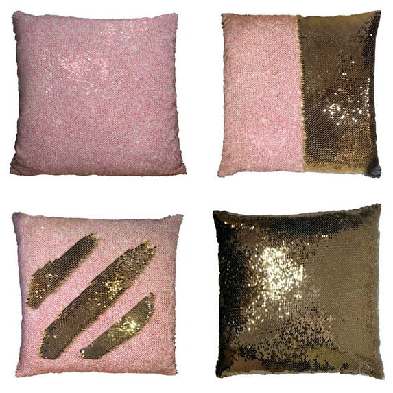PKQWTM Christmas Reversible Mermaid Cushion Cover Home Decor Sequin Pillow Case Size 18x18 inches