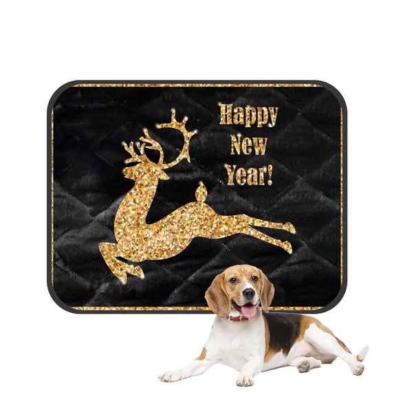 PKQWTM Christmas Silhouette of the Deer Golden Reindeer Pet Dog Cat Bed Pee Pads Mat Cushion Potty Dogsblankets Crate Bed Kennel 28x36 inch