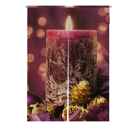 PKQWTM Christmas Still Life In Purple Colors Door Curtain Window Cover Home Decor Hanging Curtain Size 85x120 CM