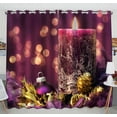 thumbnail image 1 of PKQWTM Christmas Still Life In Purple Colors Practical heat insulation Shading Window Curtain Size 52(W) x 84(H) inches (Two Piece), 1 of 1