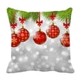 thumbnail image 1 of PKQWTM Christmas Tree Branches Red Balls Bed Decor Pillow Cases Zippered Cushion Cover Size 20x20 Inches, 1 of 1