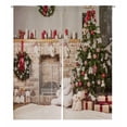 thumbnail image 1 of PKQWTM Christmas Tree Fire Place Toy Bear Candles Gifts Door Curtain Window Cover Home Decor Hanging Curtain Size 105x120 CM, 1 of 1