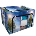 thumbnail image 1 of PKQWTM Christmas Tree Gifts Snowy Landscape Fir Trees Storage Bag Clear Window Storage Bins Boxes Large Capacity Foldable Stackable Organizer With Steel Metal Frame For Clothes,Closets, Bedrooms, 1 of 3