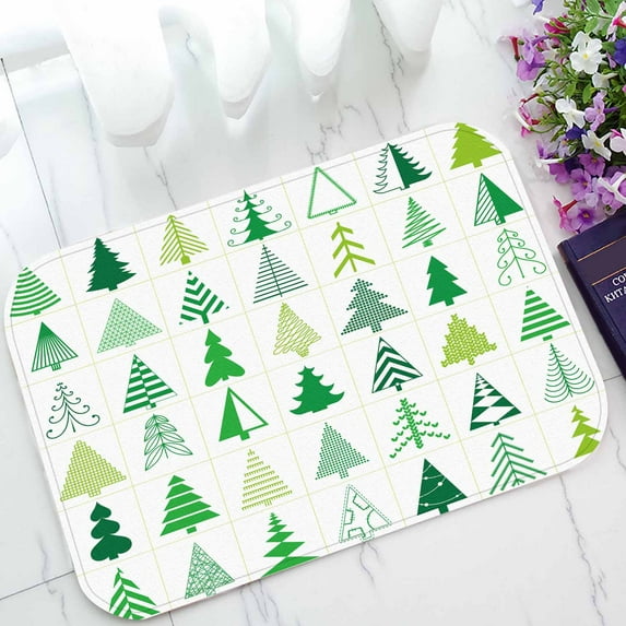 PKQWTM Christmas Trees Home Decor Floor Mat Area Rug Doormat Size 15.7x23.6 Inches