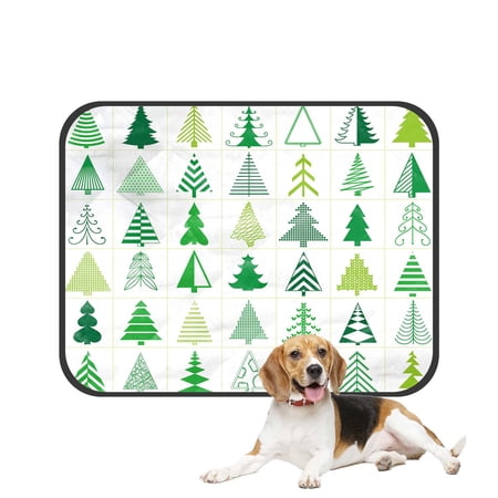 PKQWTM Christmas Trees Pet Dog Cat Bed Pee Pads Mat Cushion Potty Dogsblankets Crate Bed Kennel 20x24 inch