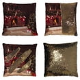 thumbnail image 1 of PKQWTM Christmas decorated fireplace tree Reversible Mermaid Cushion Cover Home Decor Sequin Pillow Case Size 20x20 inches, 1 of 2